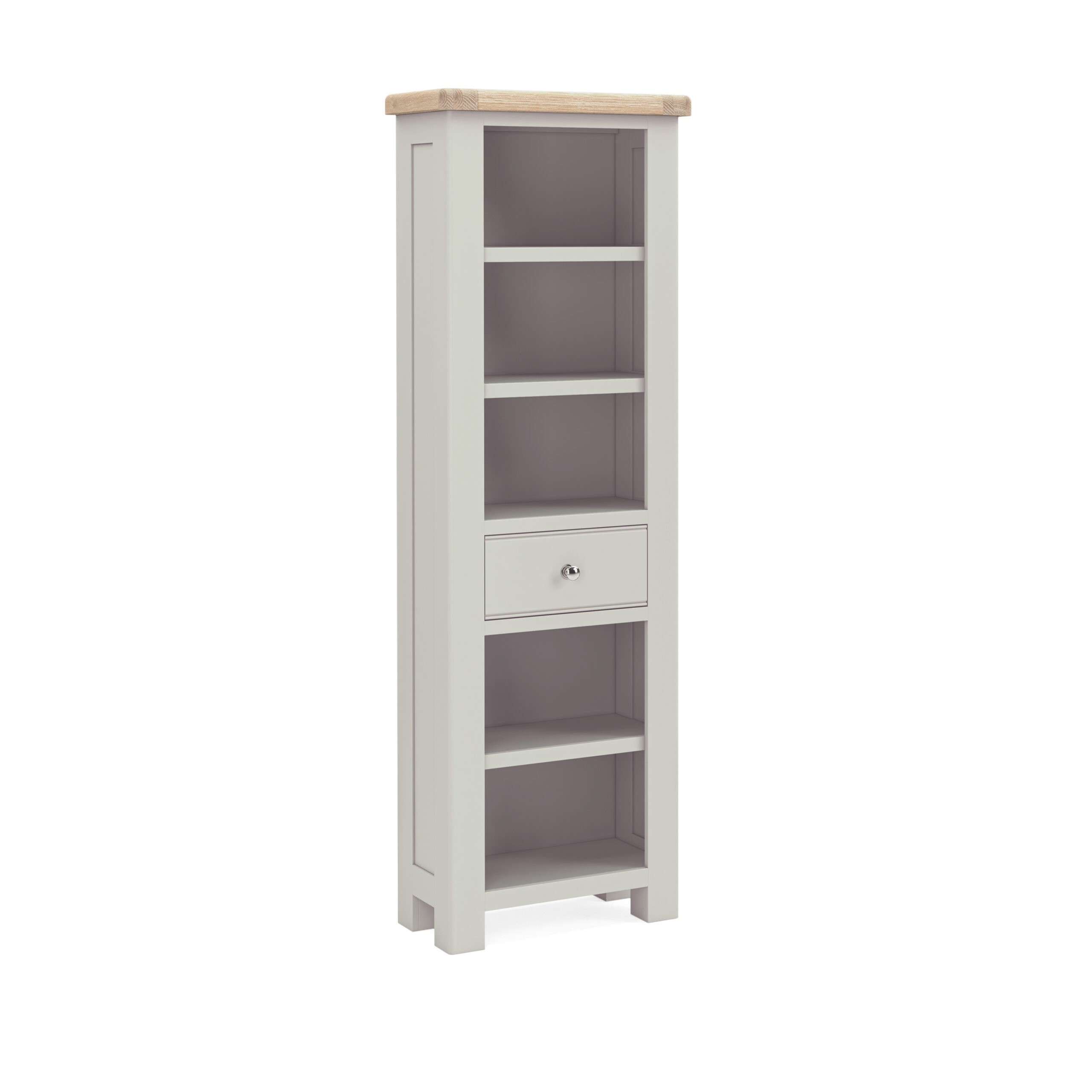 G8292_SALCOMBE_GREY_SLIM BOOKCASE